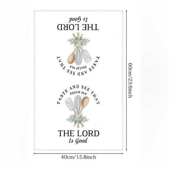 Christian Hand Towel, Bible Verse Psalm 34:8 - Picture 3 of 4